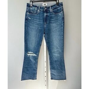 PAIGE Distressed Ankle Jeans in Blue